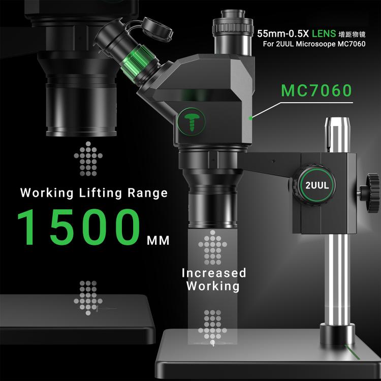 Objectif 2uul MS05 55MM WD172 0,5X pour microscope 2uul MC7060, 2uul MS05