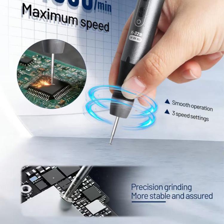 Stylo de polissage multifonction rechargeable Kaisi 329 avec 9 têtes de meulage, Kaisi 329