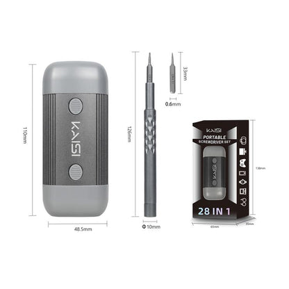 Jeu de tournevis de précision manuel portable Kaisi 28 en 1 en acier allié S2, Kaisi 28 in 1
