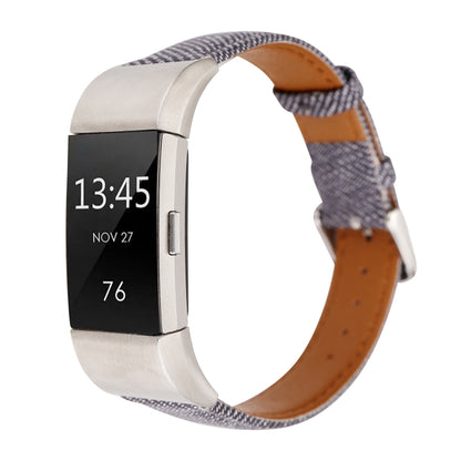 Bracelet de montre en cuir véritable avec texture Cowboy, For Fitbit Charge 2