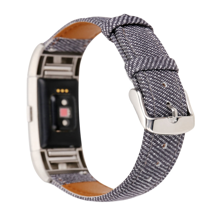Bracelet de montre en cuir véritable avec texture Cowboy, For Fitbit Charge 2