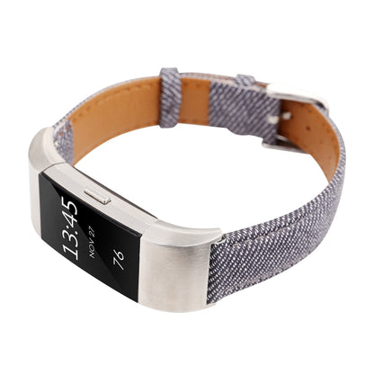 Bracelet de montre en cuir véritable avec texture Cowboy, For Fitbit Charge 2