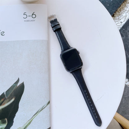 Bracelet de montre de remplacement en cuir véritable double face, For Apple Watch Series 7  41mm / & 6 & SE & 5 & 4 40mm, For Apple Watch Series  7  45mm / & 6 & SE & 5 & 4 44mm