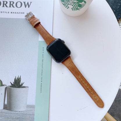 Bracelet de montre de remplacement en cuir véritable double face, For Apple Watch Series 7  41mm / & 6 & SE & 5 & 4 40mm, For Apple Watch Series  7  45mm / & 6 & SE & 5 & 4 44mm