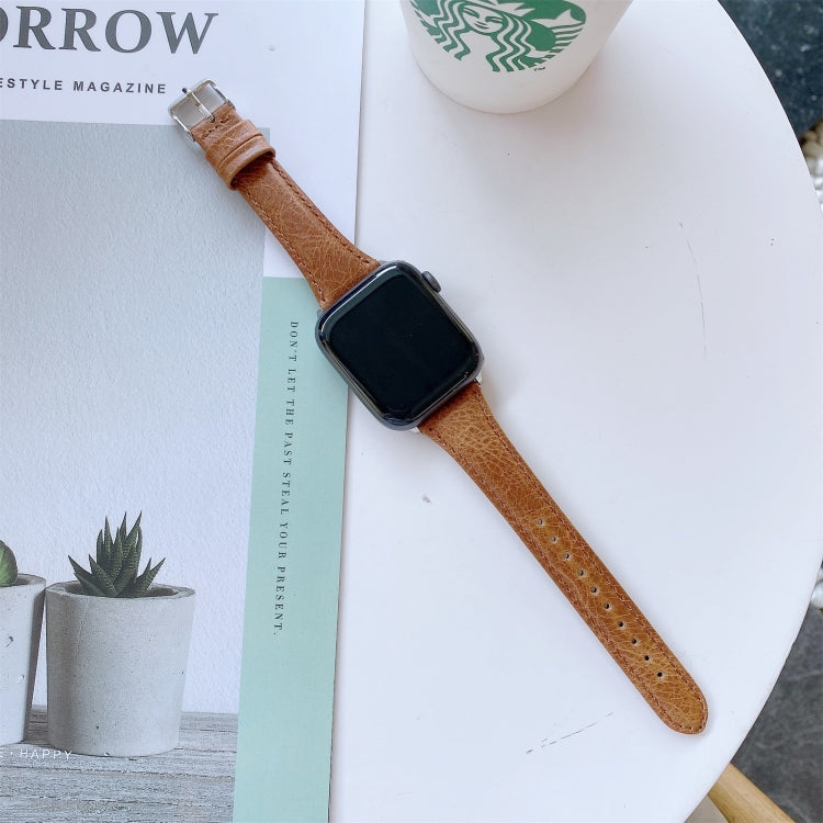 Bracelet de montre de remplacement en cuir véritable double face, For Apple Watch Series 7  41mm / & 6 & SE & 5 & 4 40mm, For Apple Watch Series  7  45mm / & 6 & SE & 5 & 4 44mm