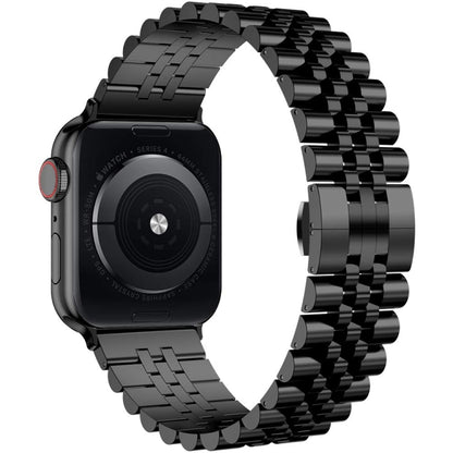 Bracelet de montre en acier de remplacement de cinq bahts en métal, For Apple Watch Ultra 49mm / Series 8&7 45mm / SE 2&6&SE&5&4 44mm / 3&2&1 42mm, For Apple Watch Series 8&7 41mm / SE 2&6&SE&5&4 40mm / 3&2&1 38mm