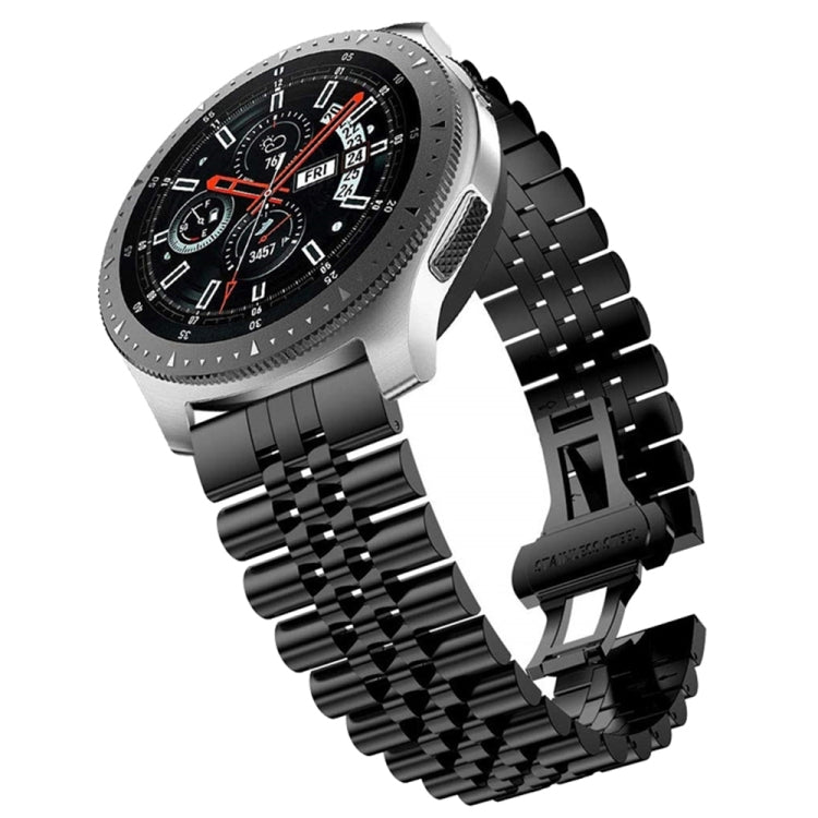 Bracelet de montre en acier à cinq perles, 20mm For Samsung Galaxy Watch 3 41mm, 22mm For Samsung Galaxy Watch 3 45mm, 20mm For Amazfit GTR 2 / Amazfit GTR 47mm, 22mm For Amazfit GTR 42mm, 20mm For Huawei Watch GT 2 42mm, 22mm For Huawei Watch GT 2 46mm