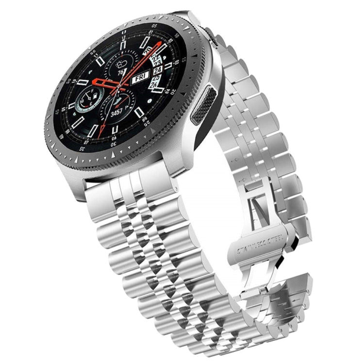 Bracelet de montre en acier à cinq perles, 20mm For Samsung Galaxy Watch 3 41mm, 22mm For Samsung Galaxy Watch 3 45mm, 20mm For Amazfit GTR 2 / Amazfit GTR 47mm, 22mm For Amazfit GTR 42mm, 20mm For Huawei Watch GT 2 42mm, 22mm For Huawei Watch GT 2 46mm