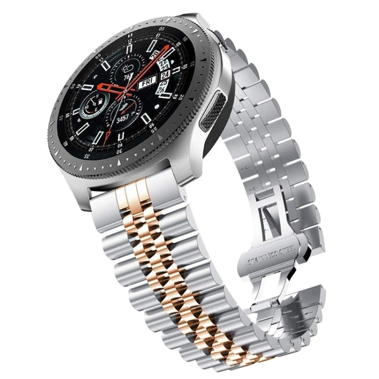 Bracelet de montre en acier à cinq perles, 20mm For Samsung Galaxy Watch 3 41mm, 22mm For Samsung Galaxy Watch 3 45mm, 20mm For Amazfit GTR 2 / Amazfit GTR 47mm, 22mm For Amazfit GTR 42mm, 20mm For Huawei Watch GT 2 42mm, 22mm For Huawei Watch GT 2 46mm