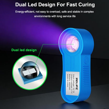 Lampe UV miniature rechargeable RELIFE RL-014F à double bande LED 395 nm