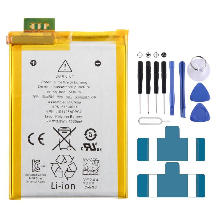 Batteriebatteriepileaccumulateurs, For iPod Touch 5th Gen A1421 1030mAh 616-0621, For iPod Touch 4th Gen 930mAh 3.7V 616-0552, For iPod nano 4 A1285 350mAh 616-0406, For iPod 4th Gen, For iPod 4th/Photo/U2 A1059/A1099 1100mAh 616-0206
