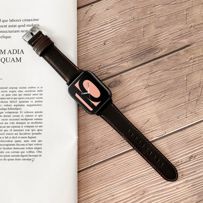 Bracelet de montre en cuir véritable avec texture Crazy Horse, For OPPO Watch 41mm, For OPPO Watch 46mm