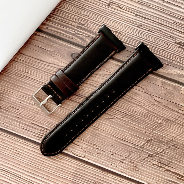 Bracelet de montre en cuir véritable avec texture Crazy Horse, For OPPO Watch 41mm, For OPPO Watch 46mm