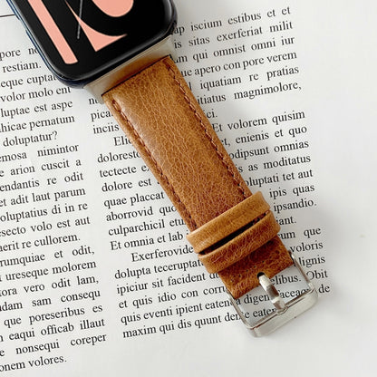 Bracelet de montre en cuir véritable avec texture Crazy Horse, For OPPO Watch 41mm, For OPPO Watch 46mm