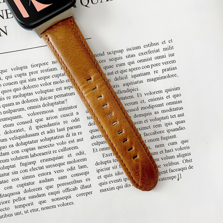 Bracelet de montre en cuir véritable avec texture Crazy Horse, For OPPO Watch 41mm, For OPPO Watch 46mm