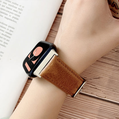 Bracelet de montre en cuir véritable avec texture Crazy Horse, For OPPO Watch 41mm, For OPPO Watch 46mm