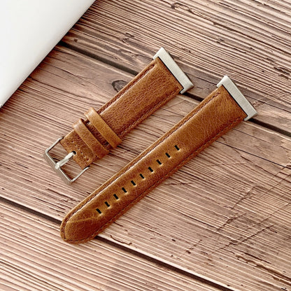 Bracelet de montre en cuir véritable avec texture Crazy Horse, For OPPO Watch 41mm, For OPPO Watch 46mm