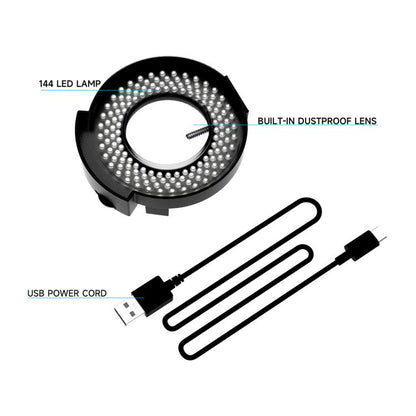 Anneau lumineux LED réglable RF4 OK-9 à 144 LED pour microscope stéréo binoculaire/trinoculaire, OK-9