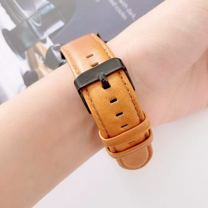Bracelet de montre en cuir véritable à armure toile, For OPPO Watch 41mm, For OPPO Watch 46mm