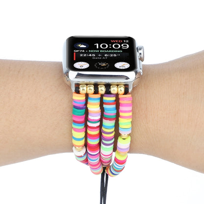 Bracelet perlé en céramique souple de style bohème pour Apple Series 6 & SE & 5 & 4 44mm / 3 & 2 & 1 42mm, For Apple Series 7 45mm / 6 & SE & 5 & 4 44mm / 3 & 2 & 1 42mm
