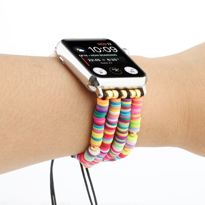 Bracelet perlé en céramique souple de style bohème pour Apple Series 6 & SE & 5 & 4 44mm / 3 & 2 & 1 42mm, For Apple Series 7 45mm / 6 & SE & 5 & 4 44mm / 3 & 2 & 1 42mm