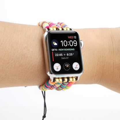 Bracelet perlé en céramique souple de style bohème pour Apple Series 6 & SE & 5 & 4 44mm / 3 & 2 & 1 42mm, For Apple Series 7 45mm / 6 & SE & 5 & 4 44mm / 3 & 2 & 1 42mm