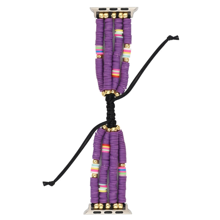 Bracelet perlé en céramique souple de style bohème pour Apple Series 6 & SE & 5 & 4 44mm / 3 & 2 & 1 42mm, For Apple Series 7 45mm / 6 & SE & 5 & 4 44mm / 3 & 2 & 1 42mm