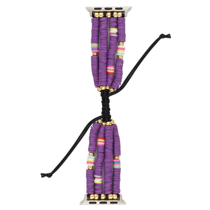 Bracelet perlé en céramique souple de style bohème pour Apple Series 6 & SE & 5 & 4 44mm / 3 & 2 & 1 42mm, For Apple Series 7 45mm / 6 & SE & 5 & 4 44mm / 3 & 2 & 1 42mm