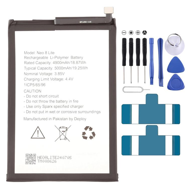 Batteriebatteriepileaccumulateurs, For Sparx Neo 7 Plus 5000mAh, For Sparx Neo 8i 5000mAh, For Sparx Neo 7 Ultra 8GB 5000mAh, For Sparx Neo 8 Lite 2024 5000mAh, For Sparx Neo 11 2023 5000mAh, For Sparx Neo 8 Pro 5000mAh, For Sparx Neo 8 Plus 5000mAh   ...