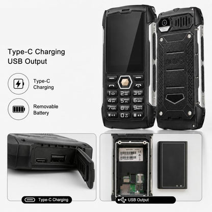 Téléphone durci HP288 IP68, écran 2,8 pouces, batterie 4000 mAh, réseau : 2G, Bluetooth, radio FM, SOS, lampe torche, clavier russe, EU Plug, US Plug, UK Plug, AU Plug