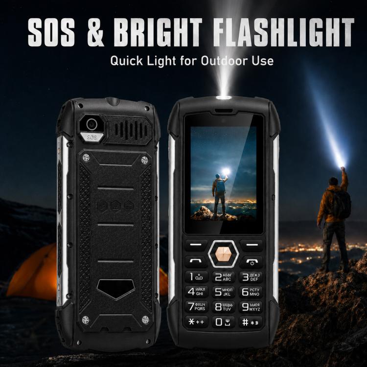 Téléphone durci HP288 IP68, écran 2,8 pouces, batterie 4000 mAh, réseau : 2G, Bluetooth, radio FM, SOS, lampe torche, clavier russe, EU Plug, US Plug, UK Plug, AU Plug
