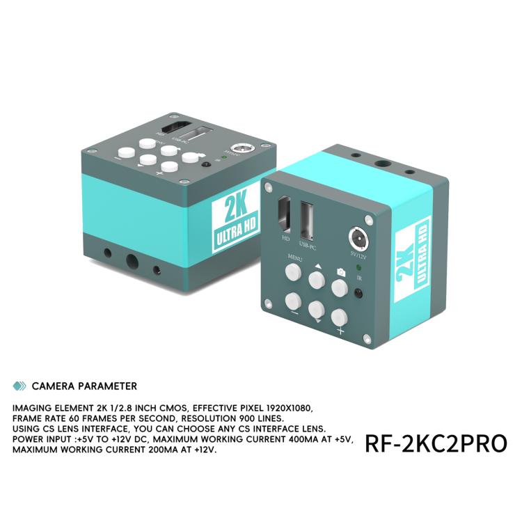 Caméra réglable RF4 RF-2KC2PRO 2K Ultra HD pour microscope stéréo trinoculaire, RF4 RF-2KC2PRO
