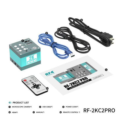 Caméra réglable RF4 RF-2KC2PRO 2K Ultra HD pour microscope stéréo trinoculaire, RF4 RF-2KC2PRO