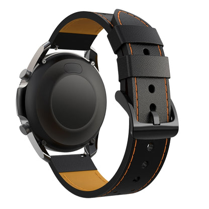 Pour Samsung Galaxy Watch 3 45mm ligne de trou rond bracelet de remplacement en cuir véritable bracelet de montre