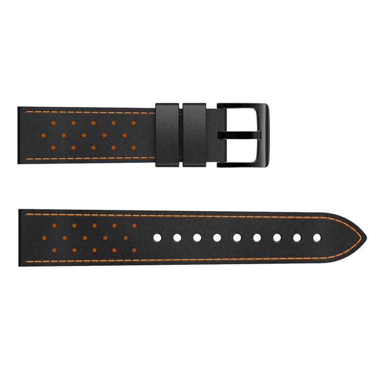Pour Samsung Galaxy Watch 3 45mm ligne de trou rond bracelet de remplacement en cuir véritable bracelet de montre