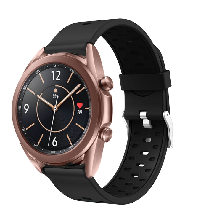 Pour Samsung Galaxy Watch 3 41mm Bracelet de remplacement en silicone à trois rangées de trous, For Samsung Galaxy Watch 3 41mm