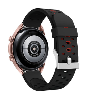 Pour Samsung Galaxy Watch 3 41mm Bracelet de remplacement en silicone à trois rangées de trous, For Samsung Galaxy Watch 3 41mm