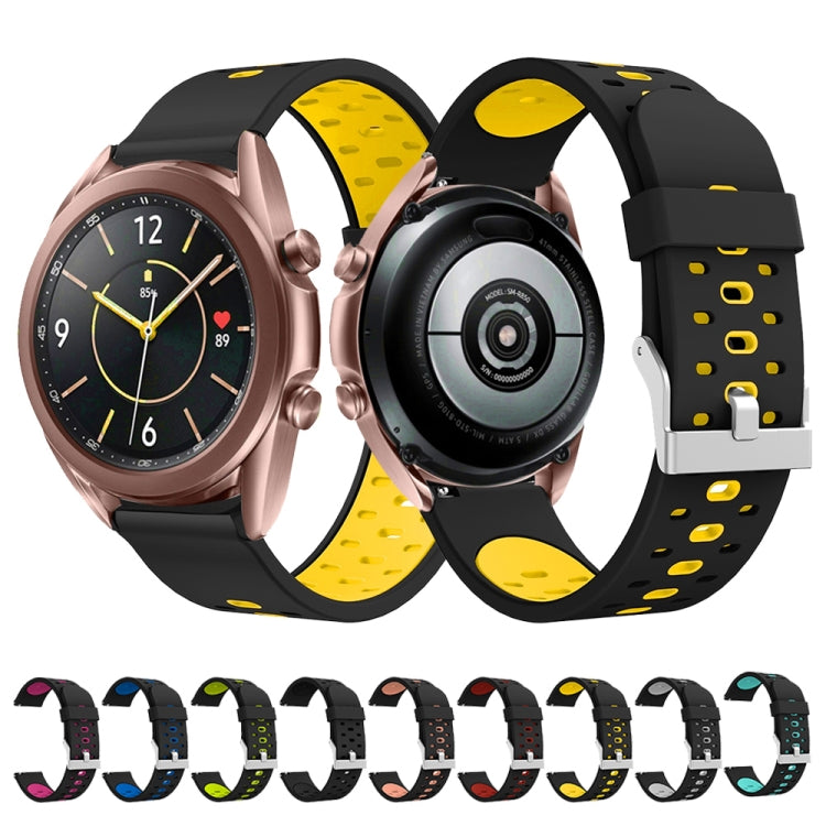 Pour Samsung Galaxy Watch 3 41mm Bracelet de remplacement en silicone à trois rangées de trous, For Samsung Galaxy Watch 3 41mm