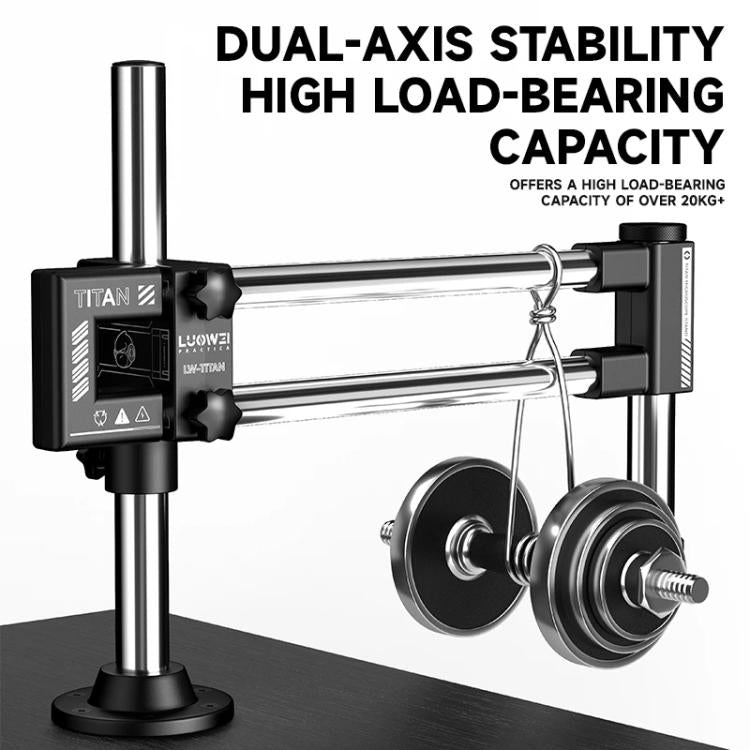 Support universel à double axe pivotant pour microscope Luowei LW-GK02 Titan, avec rotation à 360° et bras oscillant., LUOWEI LW-GK02