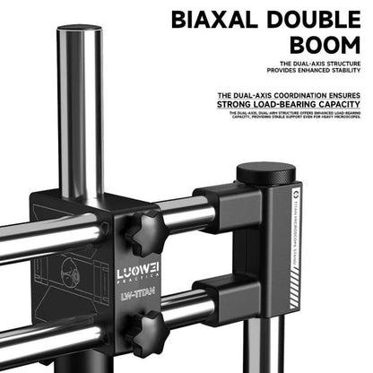 Support universel à double axe pivotant pour microscope Luowei LW-GK02 Titan, avec rotation à 360° et bras oscillant., LUOWEI LW-GK02