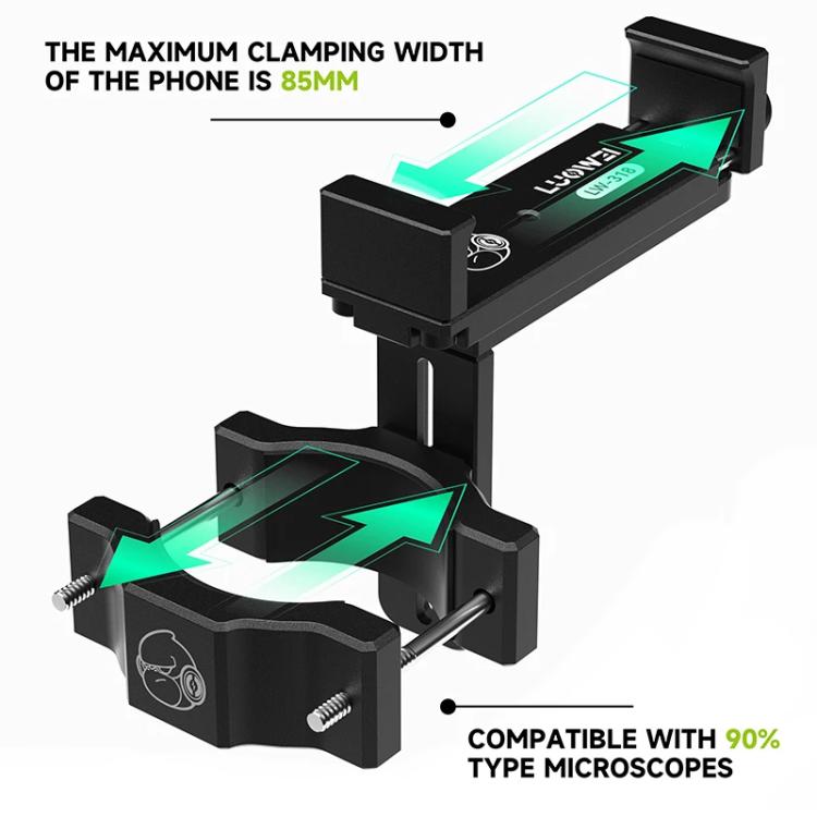 Support d'oculaire télescopique réglable en aluminium LUOWEI LW-318, LUOWEI LW-318