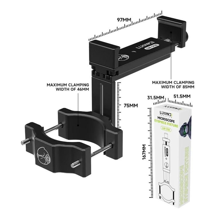 Support d'oculaire télescopique réglable en aluminium LUOWEI LW-318, LUOWEI LW-318