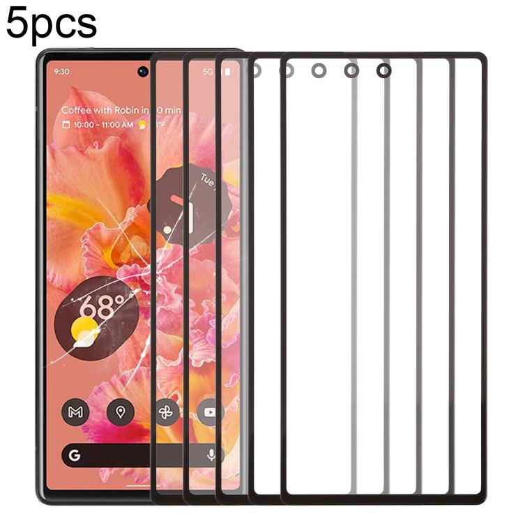 Lot de 5 lentilles de protection d'écran avant en verre avec adhésif optiquement transparent OCA, For Google Pixel 10 Pro XL, For Google Pixel 10 Pro, For Google Pixel 10, For Google Pixel 9a, For Google Pixel 9 Pro XL, For Google Pixel 9 Pro          ...