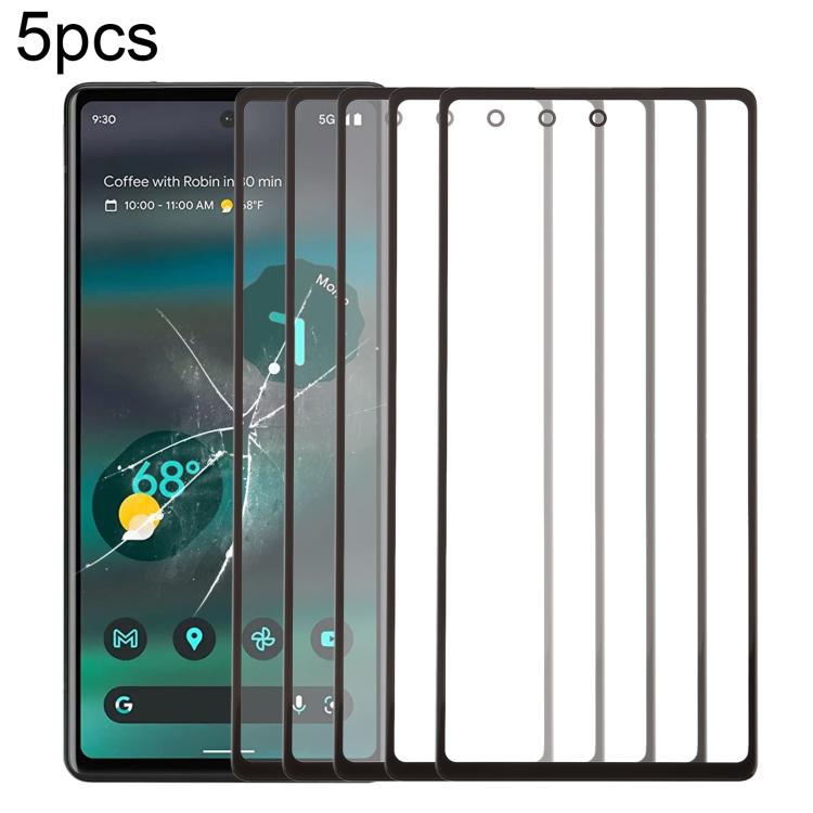 Lot de 5 lentilles de protection d'écran avant en verre avec adhésif optiquement transparent OCA, For Google Pixel 10 Pro XL, For Google Pixel 10 Pro, For Google Pixel 10, For Google Pixel 9a, For Google Pixel 9 Pro XL, For Google Pixel 9 Pro          ...