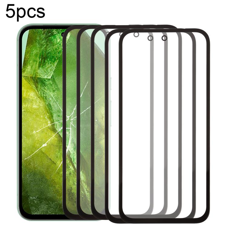Lot de 5 lentilles de protection d'écran avant en verre avec adhésif optiquement transparent OCA, For Google Pixel 10 Pro XL, For Google Pixel 10 Pro, For Google Pixel 10, For Google Pixel 9a, For Google Pixel 9 Pro XL, For Google Pixel 9 Pro          ...