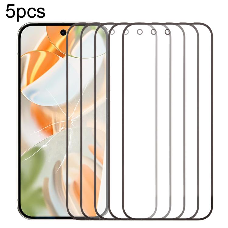 Lot de 5 lentilles de protection d'écran avant en verre avec adhésif optiquement transparent OCA, For Google Pixel 10 Pro XL, For Google Pixel 10 Pro, For Google Pixel 10, For Google Pixel 9a, For Google Pixel 9 Pro XL, For Google Pixel 9 Pro          ...
