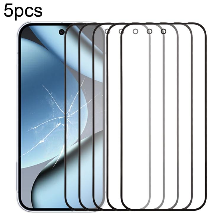 Lot de 5 lentilles de protection d'écran avant en verre avec adhésif optiquement transparent OCA, For Google Pixel 10 Pro XL, For Google Pixel 10 Pro, For Google Pixel 10, For Google Pixel 9a, For Google Pixel 9 Pro XL, For Google Pixel 9 Pro          ...