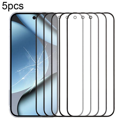 Lot de 5 lentilles de protection d'écran avant en verre avec adhésif optiquement transparent OCA, For Google Pixel 10 Pro XL, For Google Pixel 10 Pro, For Google Pixel 10, For Google Pixel 9a, For Google Pixel 9 Pro XL, For Google Pixel 9 Pro          ...