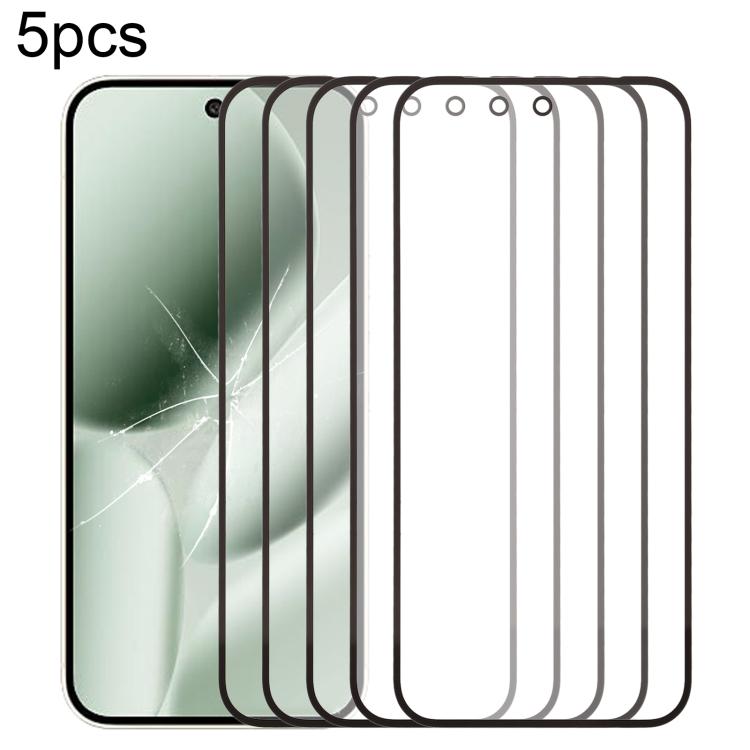 Lot de 5 lentilles de protection d'écran avant en verre avec adhésif optiquement transparent OCA, For Google Pixel 10 Pro XL, For Google Pixel 10 Pro, For Google Pixel 10, For Google Pixel 9a, For Google Pixel 9 Pro XL, For Google Pixel 9 Pro          ...