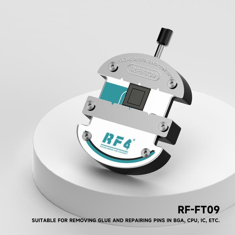 Dispositif de réparation universel RF4 RF-FT09 à structure planaire sans piste pour le dégommage des puces de processeur et de circuits intégrés., RF-FT09